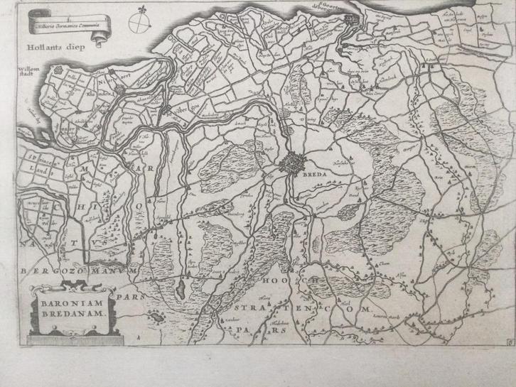 De Baronie van Breda, Colom, 1660 . Zeldzaam, Antiek en Kunst, Kunst | Etsen en Gravures, Verzenden