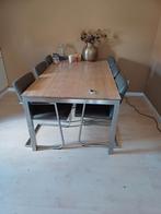 Mooie tafel met 6 fijne stoelen. 1,80x1,01., Gebruikt, Ophalen of Verzenden