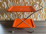 Vintage 70’s inklapbare serveerwagen op wieltjes, Ophalen of Verzenden, Huis en Inrichting