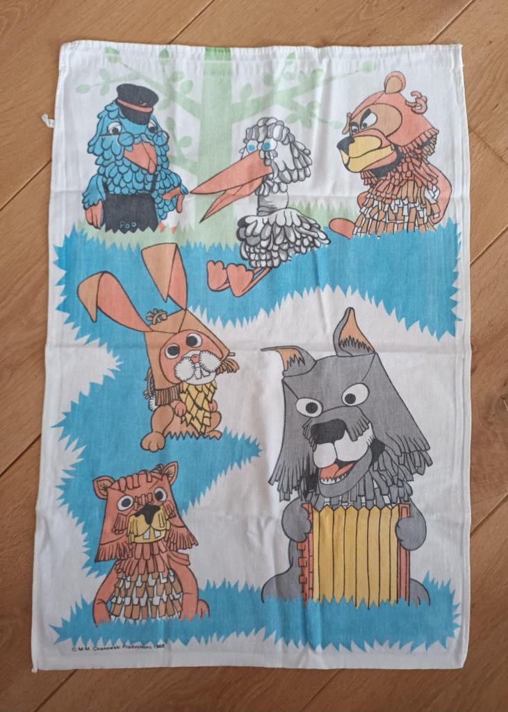 Vintage doek Fabeltjes Krant, Verzamelen, Ophalen of Verzenden, Gebruikt, Tv, Overige typen