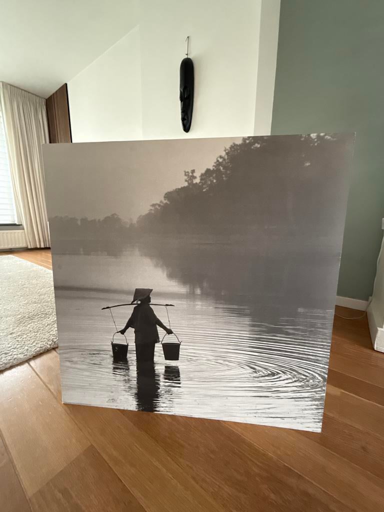 IKEA TRANSTRAND GLOBAL zwart-wit foto, Ophalen, Zo goed als nieuw, 75 tot 100 cm, Foto of Poster