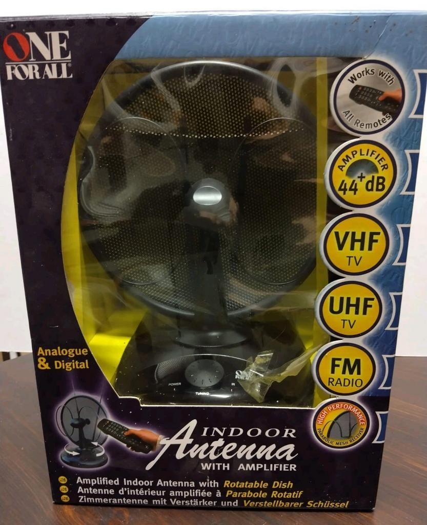One for all indoor antenne met versterker, Telecommunicatie, Ophalen of Verzenden, Nieuw, Antenne