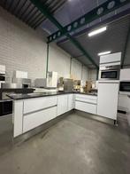 Nette Moderne Hoekkeuken Greeploos + Graniet + GEDEMONTEERD, Wit, Hoekkeuken, Graniet of Steen, Ophalen of Verzenden