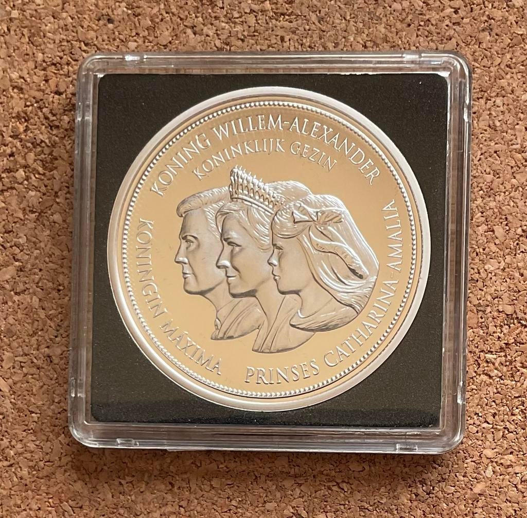 Penning Willem Alexander Maxima en Prinses CATHARINA AMALIA., Postzegels en Munten, Penningen en Medailles, Ophalen of Verzenden