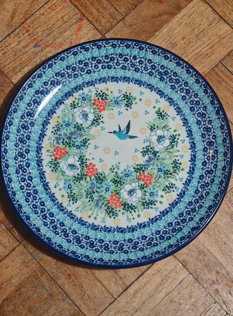 Bunzlau bord 25cm unikat, Verzenden, Keramiek, Nieuw, Bord(en)