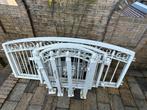 Gepoedercoat (smeed)ijzeren hekwerk incl. poortje en palen, Ophalen, Met poort, Gebruikt, Sierhekwerk
