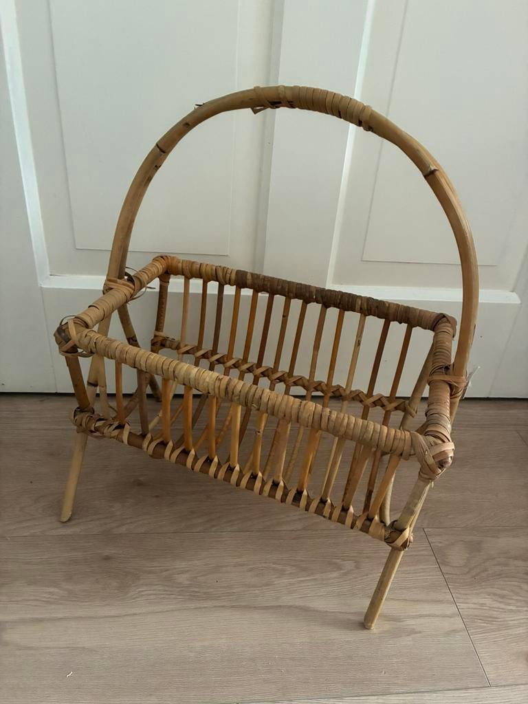 Rieten tijdschriftenmand Ibiza style!, Huis en Inrichting, Ophalen, Zo goed als nieuw