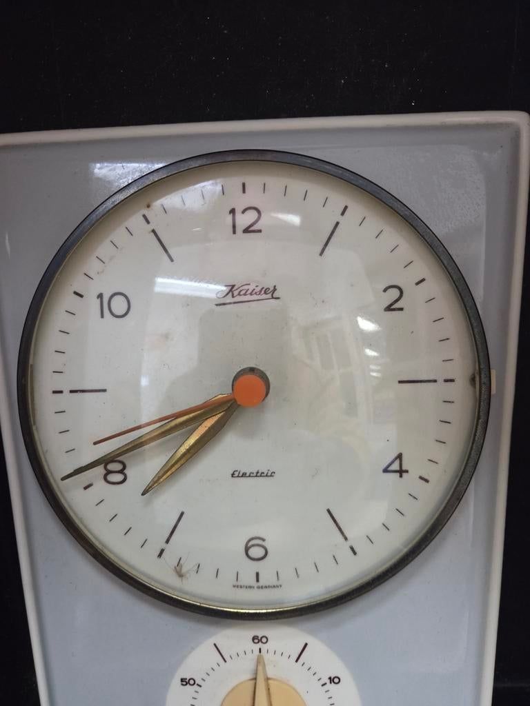 Vintage Kaiser elektrische klok met timer, West-Duitsland, Antiek en Kunst, Antiek | Klokken, Ophalen of Verzenden