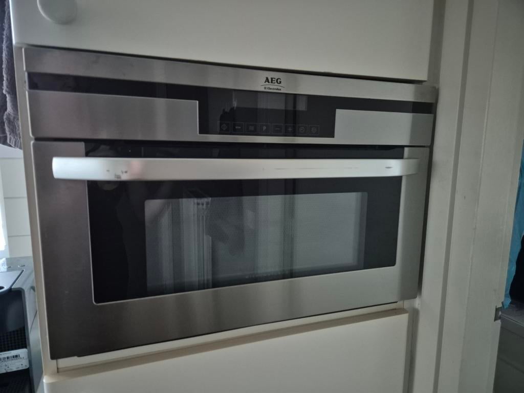 AEG INBOUW GRILL MAGNETRON NISHOOGTE 38CM, Witgoed en Apparatuur, Ovens, Ophalen, Minder dan 45 cm, Gebruikt, Grill