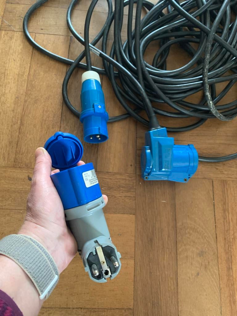 Verlengsnoer met CEE stekkers, Ophalen of Verzenden, Gebruikt