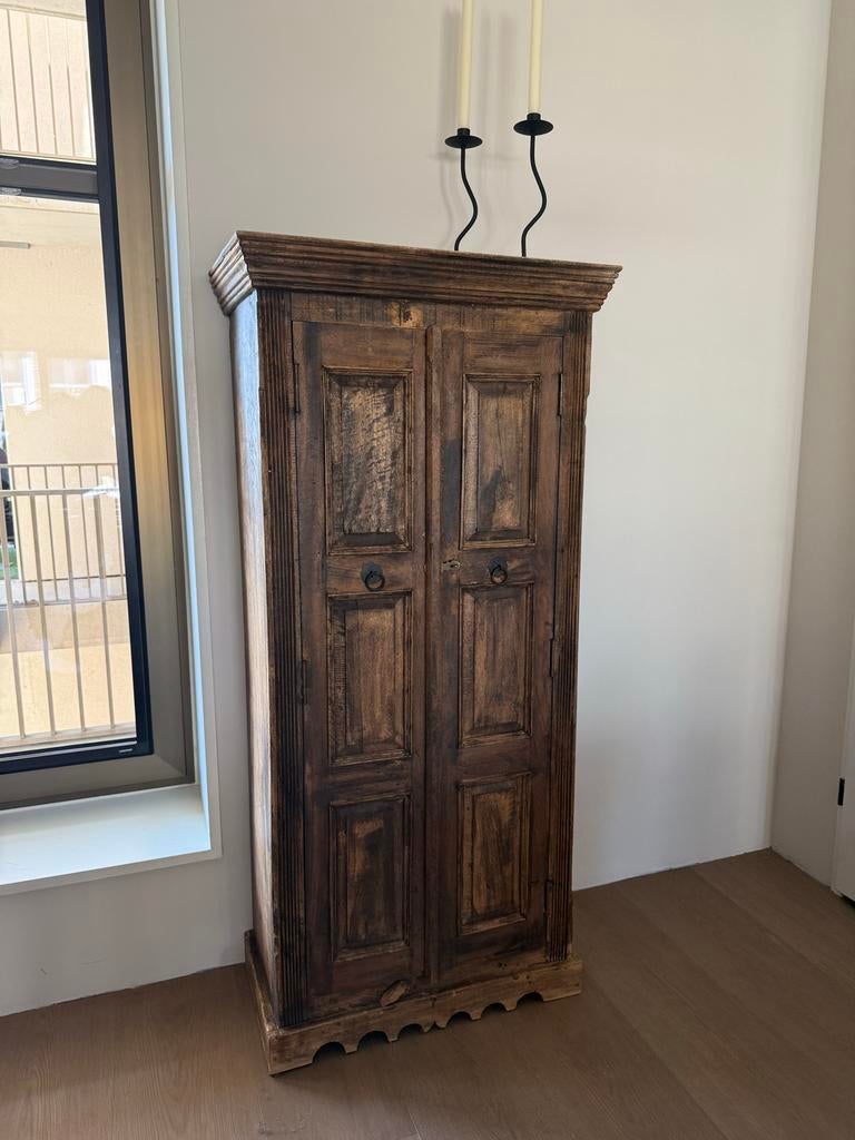 Vintage Houten Kast Koloniale Stijl, Ophalen, Gebruikt