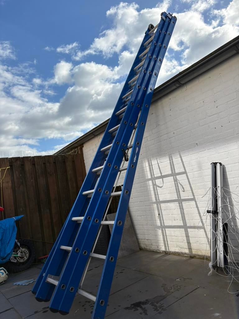 Ladder 3x14 Skyworks, Ophalen, Ladder, Opvouwbaar of Inschuifbaar, 4 meter of meer