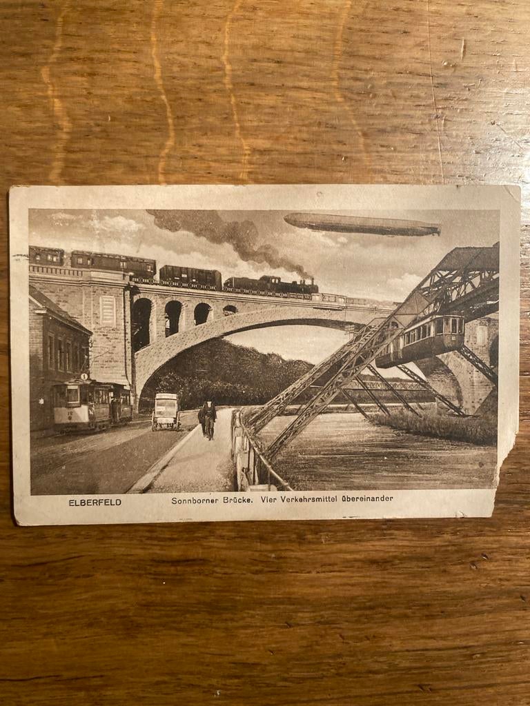 Zeldzame Ansichtkaart Elberfeld Sonnborn Brücke 1920-1940, Verzenden, 1920 tot 1940, Gelopen
