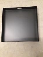 Zwarte vierkante metalen dienblad met handvat, Huis en Inrichting, Woonaccessoires | Dienbladen, Ophalen, Zo goed als nieuw, Vierkant