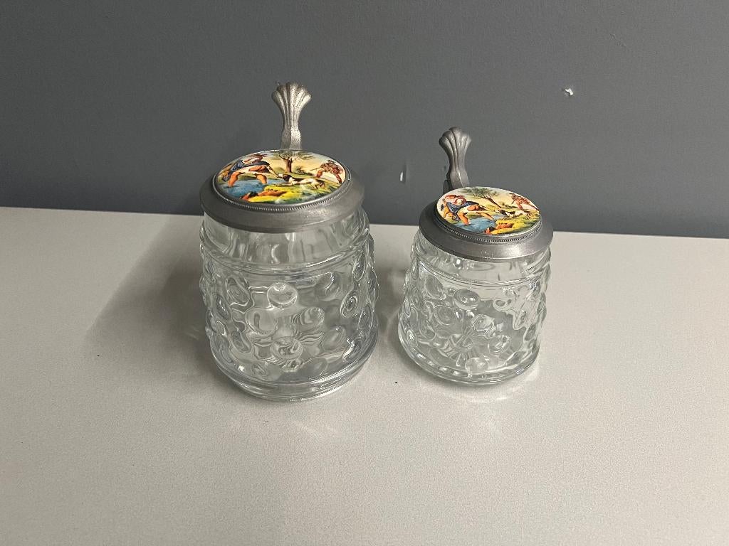 Antieke Duitse bierglazen, Ophalen, Gebruikt, Bierglas