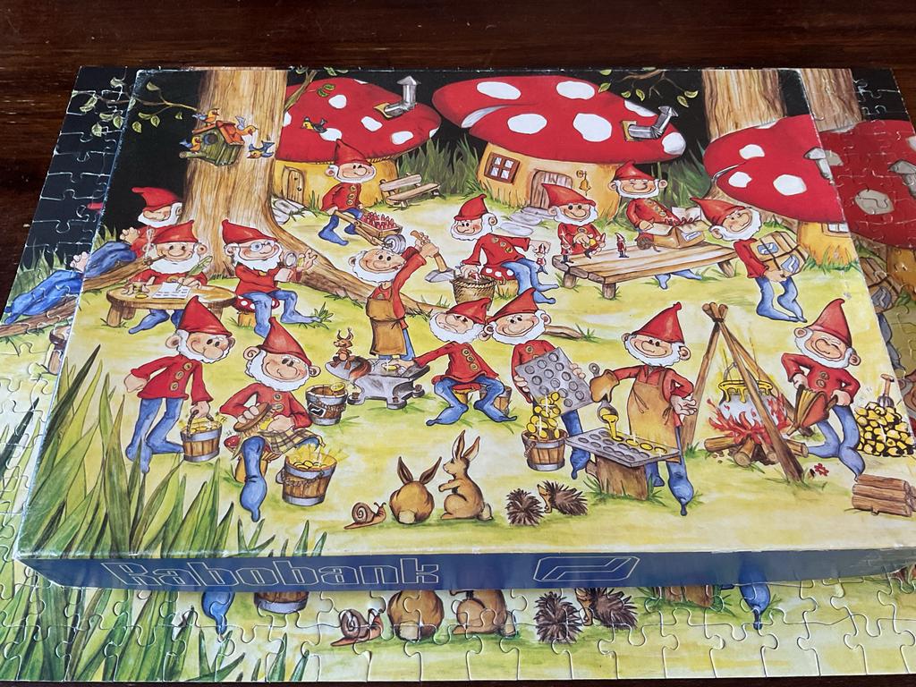 Kabouter puzzel Rabobank - Compleet, Ophalen of Verzenden, Minder dan 500 stukjes, Gebruikt, Legpuzzel