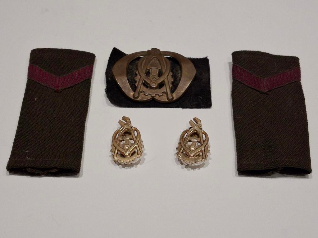 Technische troepen emblemen / baret en kraag, Ophalen of Verzenden, Landmacht, Nederland, Embleem of Badge