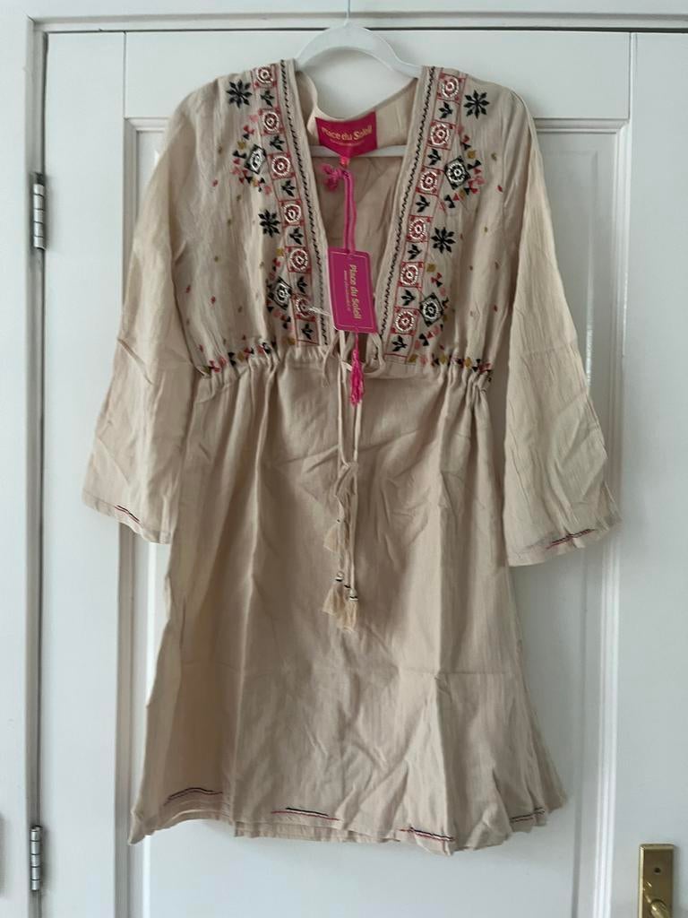 Place du Soleil zomer jurkje, Kleding | Dames, Beige, Maat 42/44 (L), Nieuw, Ophalen of Verzenden