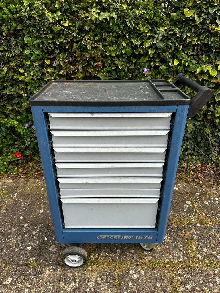 1578 GEDORE gereedschapswagen 6-lades rolbaar kist, Auto diversen, Ophalen, Gebruikt
