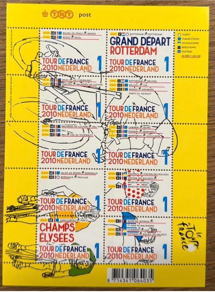 Postzegels pf. Tour de France. 2010 Nederland, Postzegels en Munten, Postzegels | Nederland, Ophalen of Verzenden, Na 1940, Postfris
