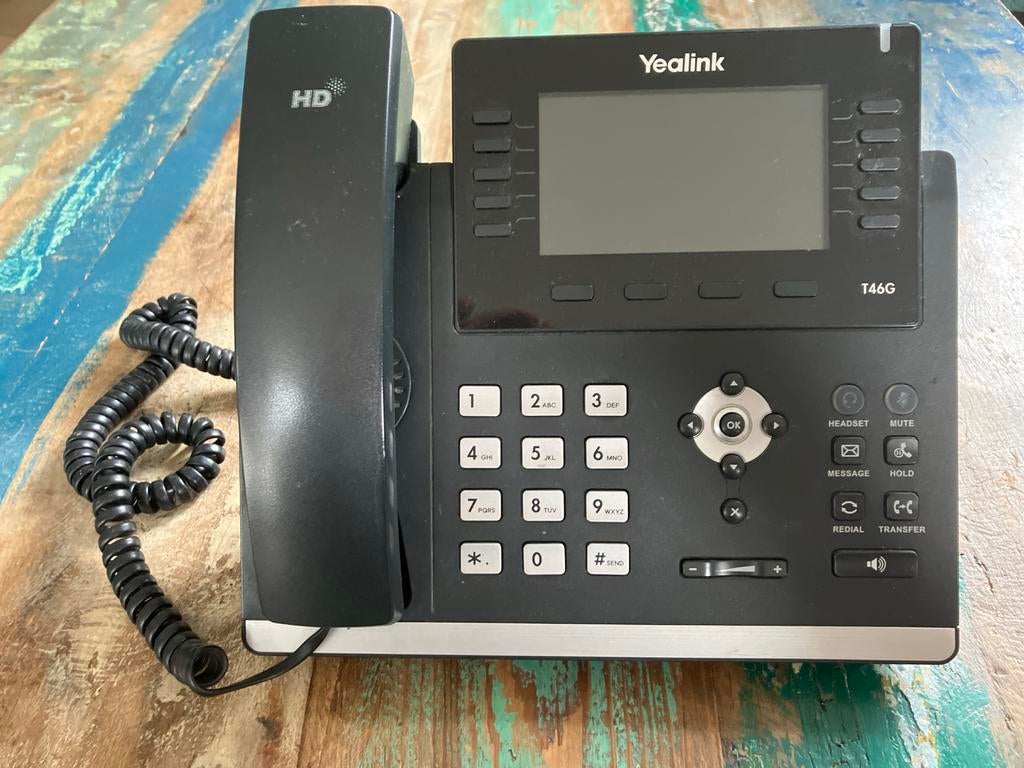 2 Yealink T46G IP-telefoons - Zakelijke VoIP-telefoon, Ophalen of Verzenden, Zo goed als nieuw, 1 handset