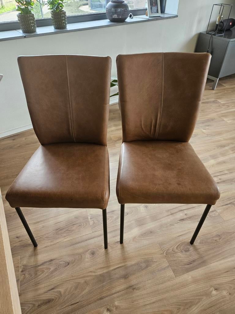 4 bruine eetstoelen, Ophalen, Gebruikt, Bruin, Vier