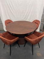 Mooie Ronde Eetkamertafel met 4 Stoelen T.E.A.B, Ophalen