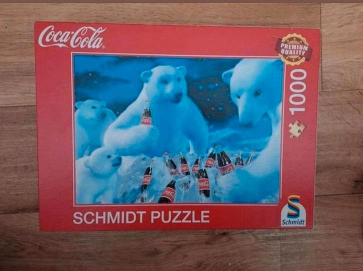 Coca-Cola ijsberen puzzel 1000 stukjes Schmidt, Hobby en Vrije tijd, Denksport en Puzzels, Gebruikt, Legpuzzel, 500 t/m 1500 stukjes