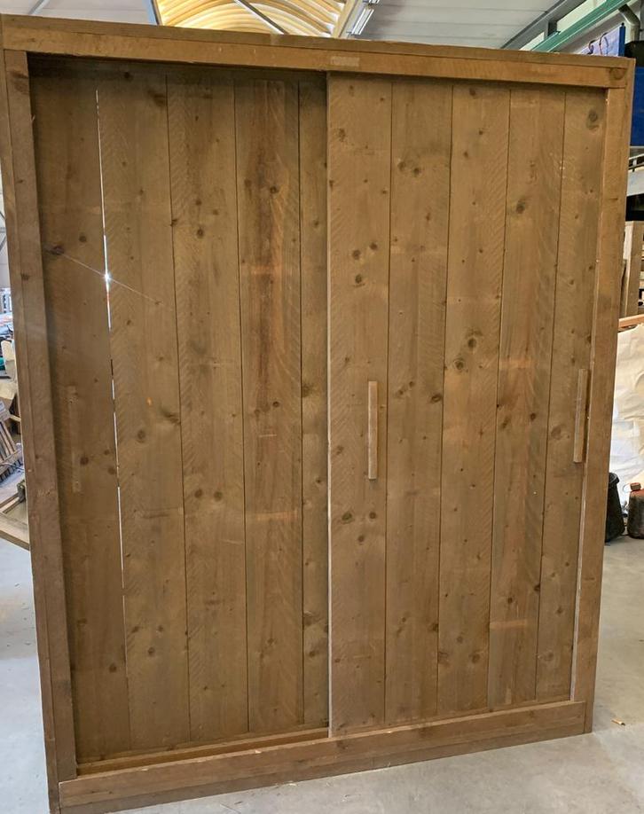 Steigerhouten Schuifdeuren Kast - Robuust en Stijlvol, Huis en Inrichting, Kasten | Kledingkasten, Gebruikt, 200 cm of meer, 150 tot 200 cm