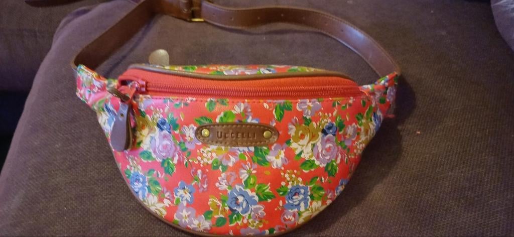 Retro prachtige heuptasje uccelli flowers, Ophalen of Verzenden, Zo goed als nieuw