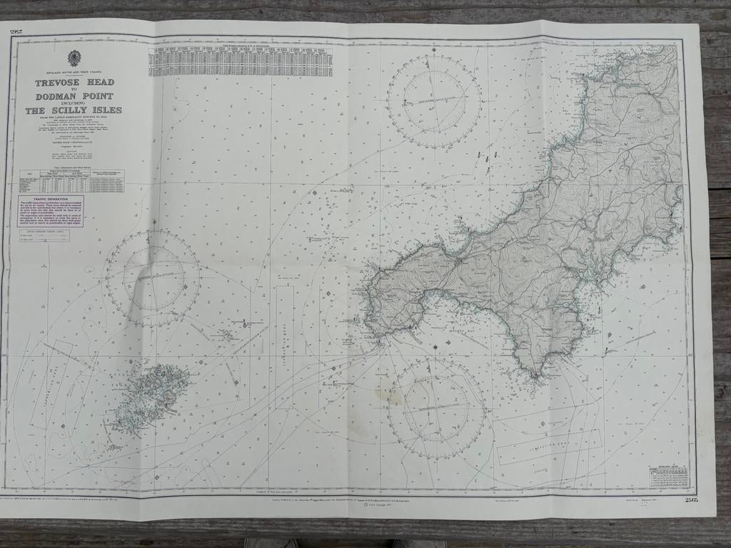 Oude waterkaart Cornwall & Scilly isles 1973, Boeken, Ophalen of Verzenden, 1800 tot 2000, Nederland, Landkaart
