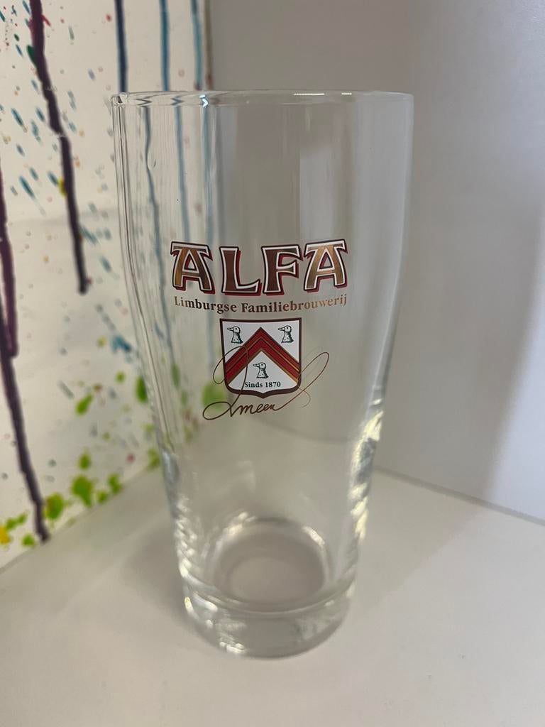 Alfa bierglazen set van 6 glazen, Ophalen of Verzenden, Nieuw, Glas of Glazen, Overige merken