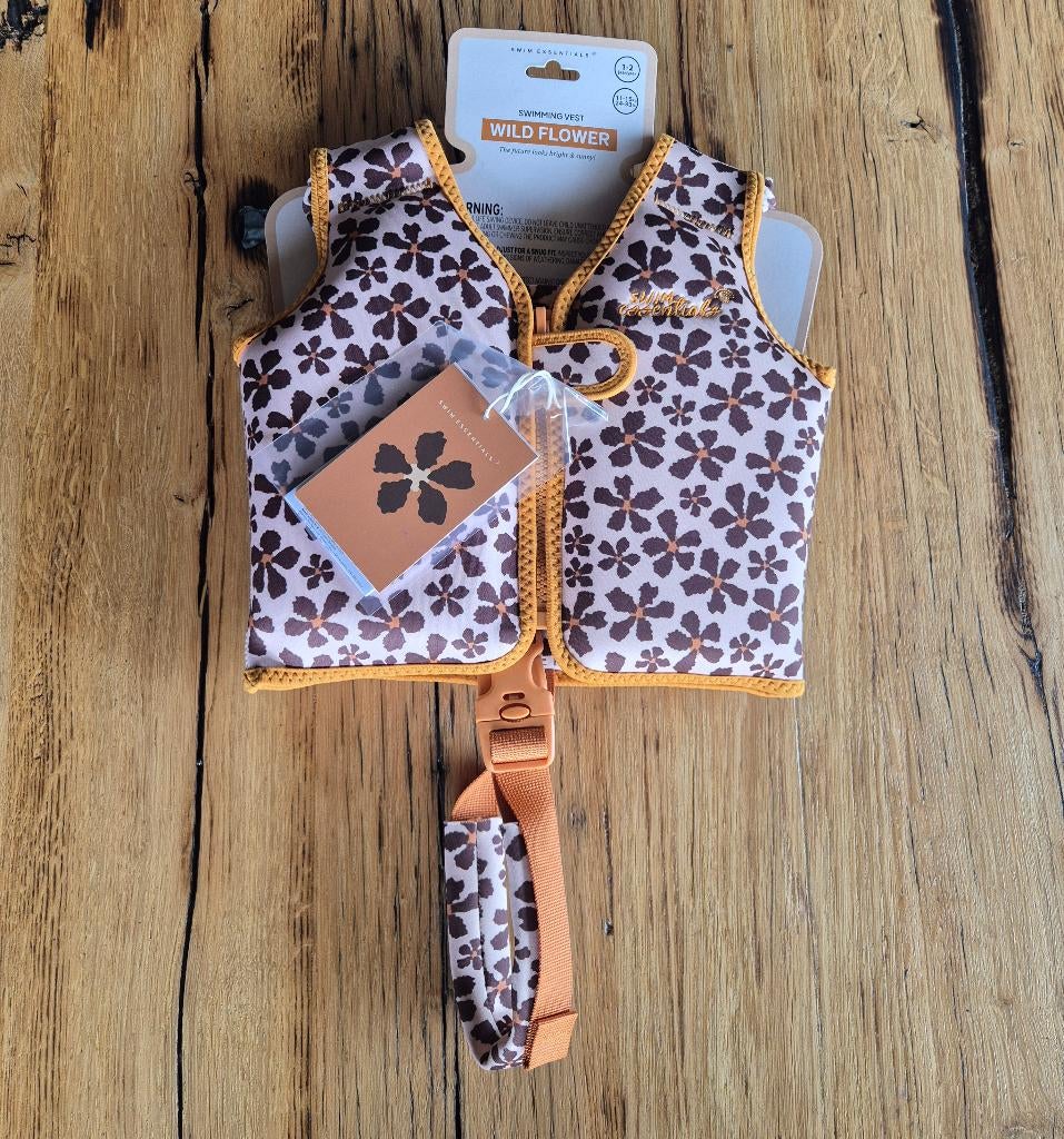 Zwemvest | 1-2 jaar |Bruin |Oranje| Wild Flowers |11-15 kg, Kinderen en Baby's, Kinderkleding | Kinder-zwemkleding, One size, Nieuw
