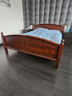 Tweepersoonsbed 160x200, Huis en Inrichting, Slaapkamer | Bedden, Ophalen, Gebruikt, Bruin, Tweepersoons