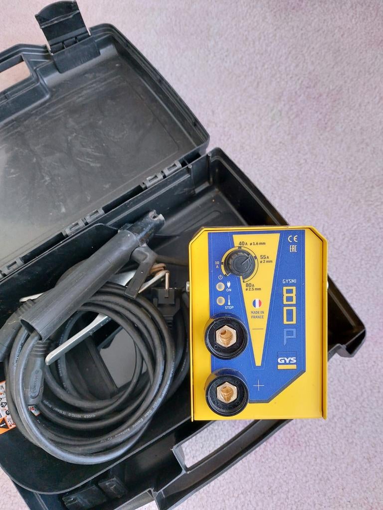 Lasapparaat GYS GYSMI 80P Compleet met koffer - Lasinverter, Ophalen of Verzenden, Gebruikt, Minder dan 150 ampère, Elektroden