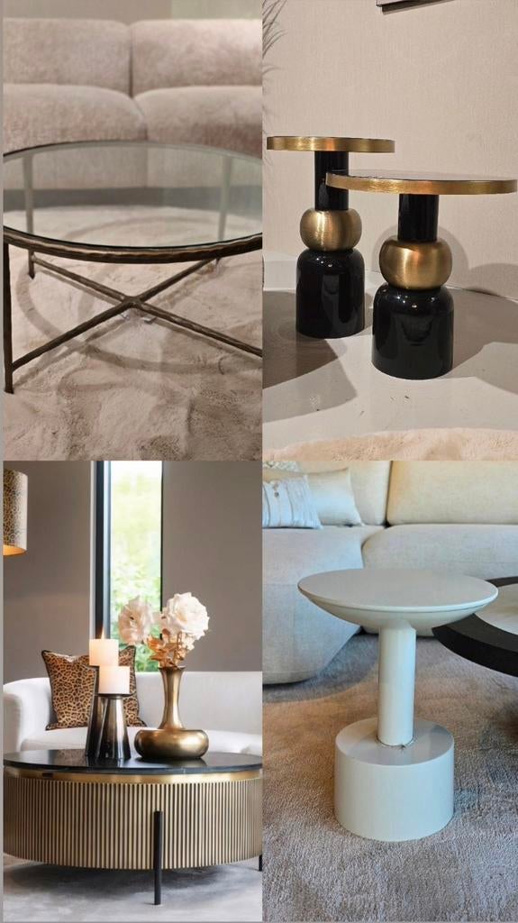 Showroommodel salon- en bijzettafels! Meerdere modellen., Ophalen, 50 tot 100 cm, Rond, Nieuw