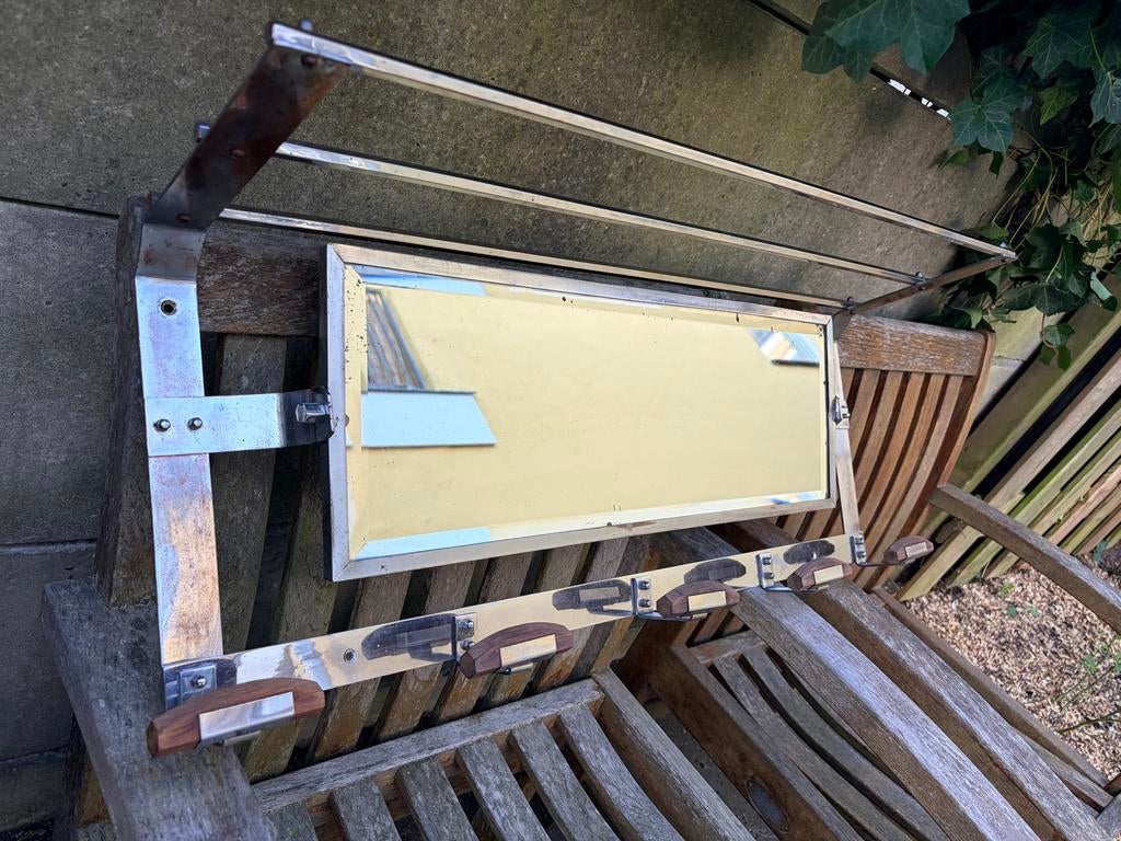 Trein kapstok met spiegel, Wandkapstok, Gebruikt, Ophalen of Verzenden, Minder dan 100 cm