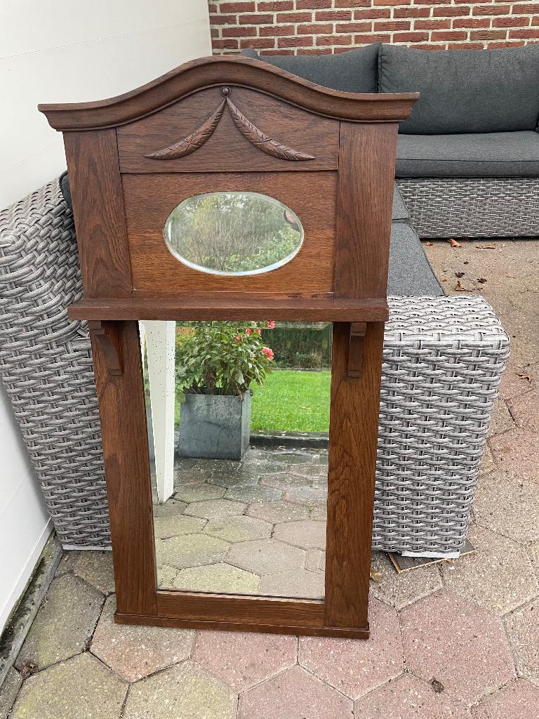 Antieke spiegel, Antiek en Kunst, Ophalen, Rechthoekig, 50 tot 100 cm, 100 tot 150 cm