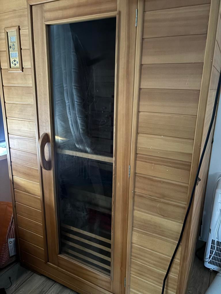 Infrarood sauna 2 pers met radio en digitale bediening, Ophalen, Gebruikt, Infrarood, Complete sauna