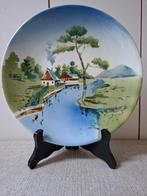 Polychroom Wandbord met Landschap, Ophalen of Verzenden