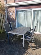 tuinstel aluminium tafel 6 stoelen en 6 Madison stoelkussens, Ophalen, Gebruikt, 6 zitplaatsen, Aluminium