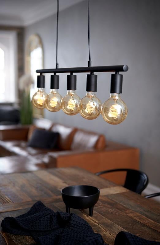 Nordlux Paco hanglamp zwart 5xE27 NIEUW, Nieuw, Ophalen of Verzenden, Modern, Metaal