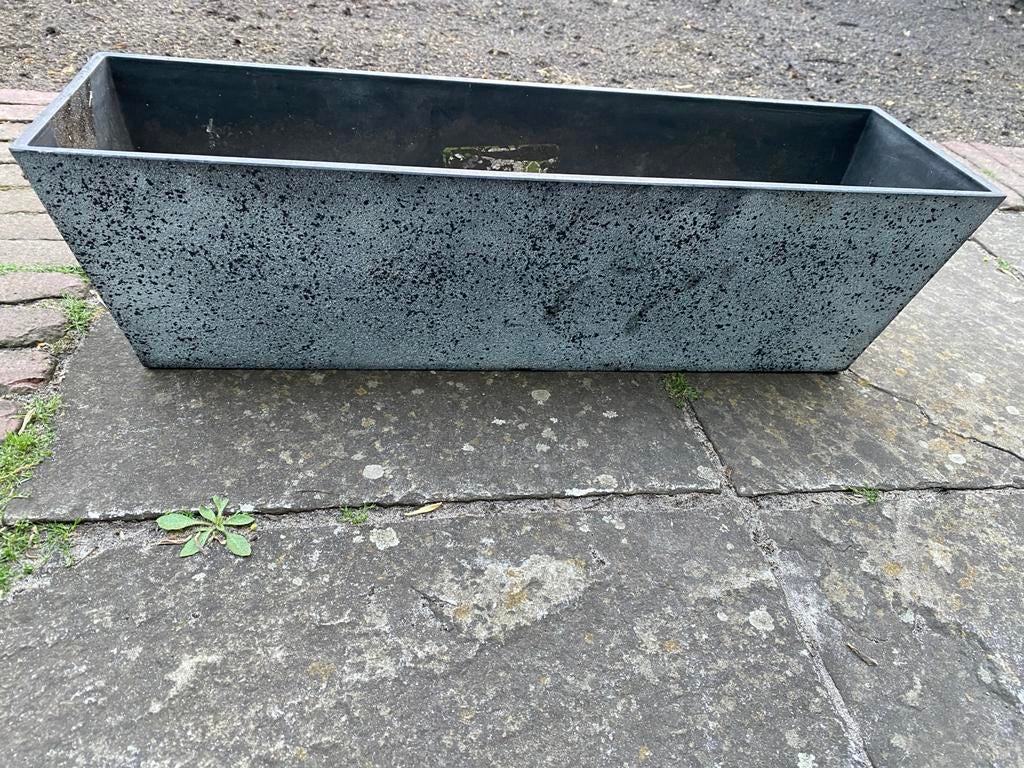 Grijze bloembak, 55x16,5 cm, Tuin en Terras, Ophalen, Kunststof, Gebruikt, Minder dan 30 cm