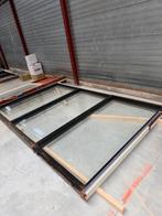 3 kozijnen met glas, 312x194 cm, gratis af te halen, Ophalen, Gebruikt, Gevelraam of Ruit, 160 cm of meer