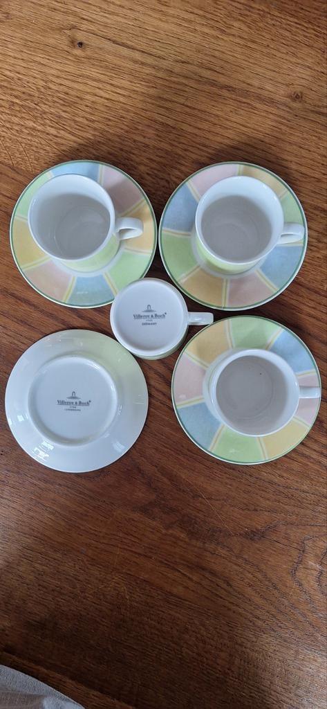 4 Villeroy & Boch Twist Color Stripes Espressokopjes 2005, Ophalen of Verzenden