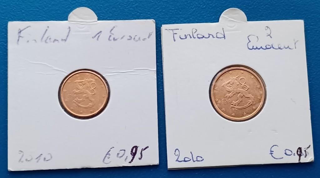 Finland 1 en 2 Eurocent - 2010 UNC, Verzenden, Finland, Losse munt