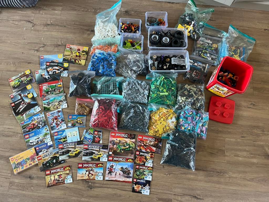 Ongeveer 17kg Lego (diverse sets, poppetjes, technisch Lego), Ophalen of Verzenden, Gebruikt