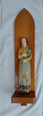 Beeld Heilige Maria Goretti op sokkel, Ophalen of Verzenden, Gebruikt, Beeld(je), Christendom | Katholiek