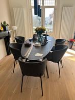 6x Eetkamerstoel Goossens Donkergrijs, Ophalen, Zo goed als nieuw, 75 m² of meer, Laminaat