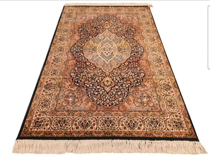 Vintage Perzisch wol vloerkleed medallion blue 116x175cm, Huis en Inrichting, Stoffering | Tapijten en Kleden, Zo goed als nieuw